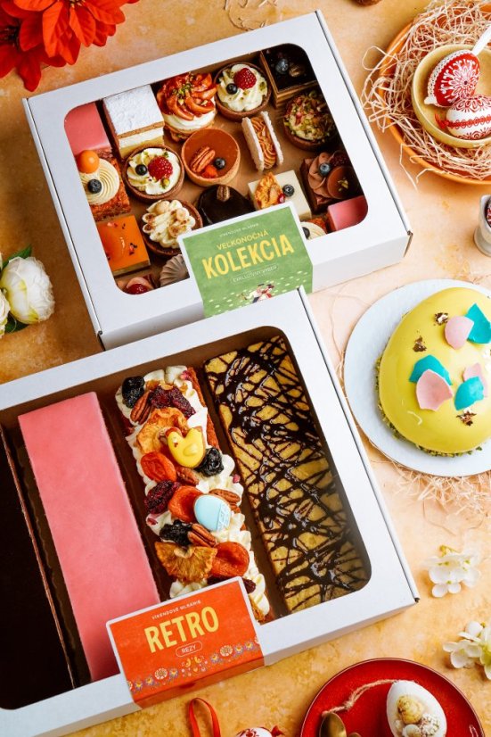 Výhodný set 3 (mix koláčov 20ks + retro rezy + veľkonočné vajíčko )