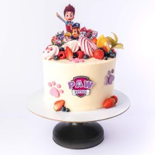18. Dievčenská torta Labková patrola s ovocím a snehovými pusinkami