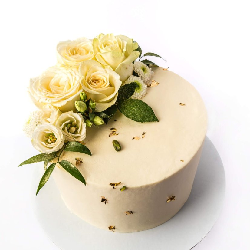 30. Torta s ružami a jedlým zlatom - Vyberte si veľkosť: 20 porcií