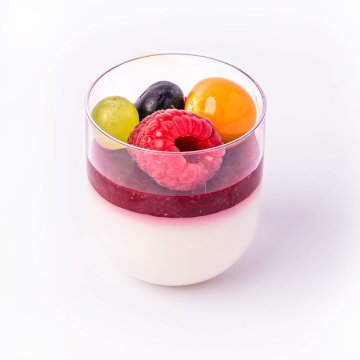 Vanilková panna cotta s malinovo-jahodovým želé