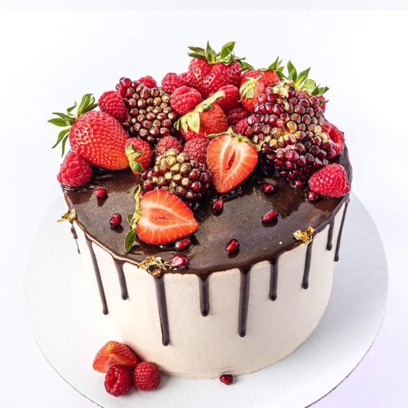 2. Torta s červeným ovocím a čoko-stekancami - Vyberte si veľkosť: 15 porcií