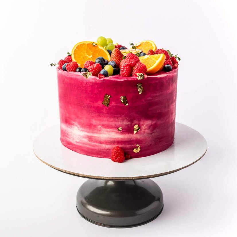 29. Torta s ovocím a jedlým zlatom - Vyberte si veľkosť: 15 porcií